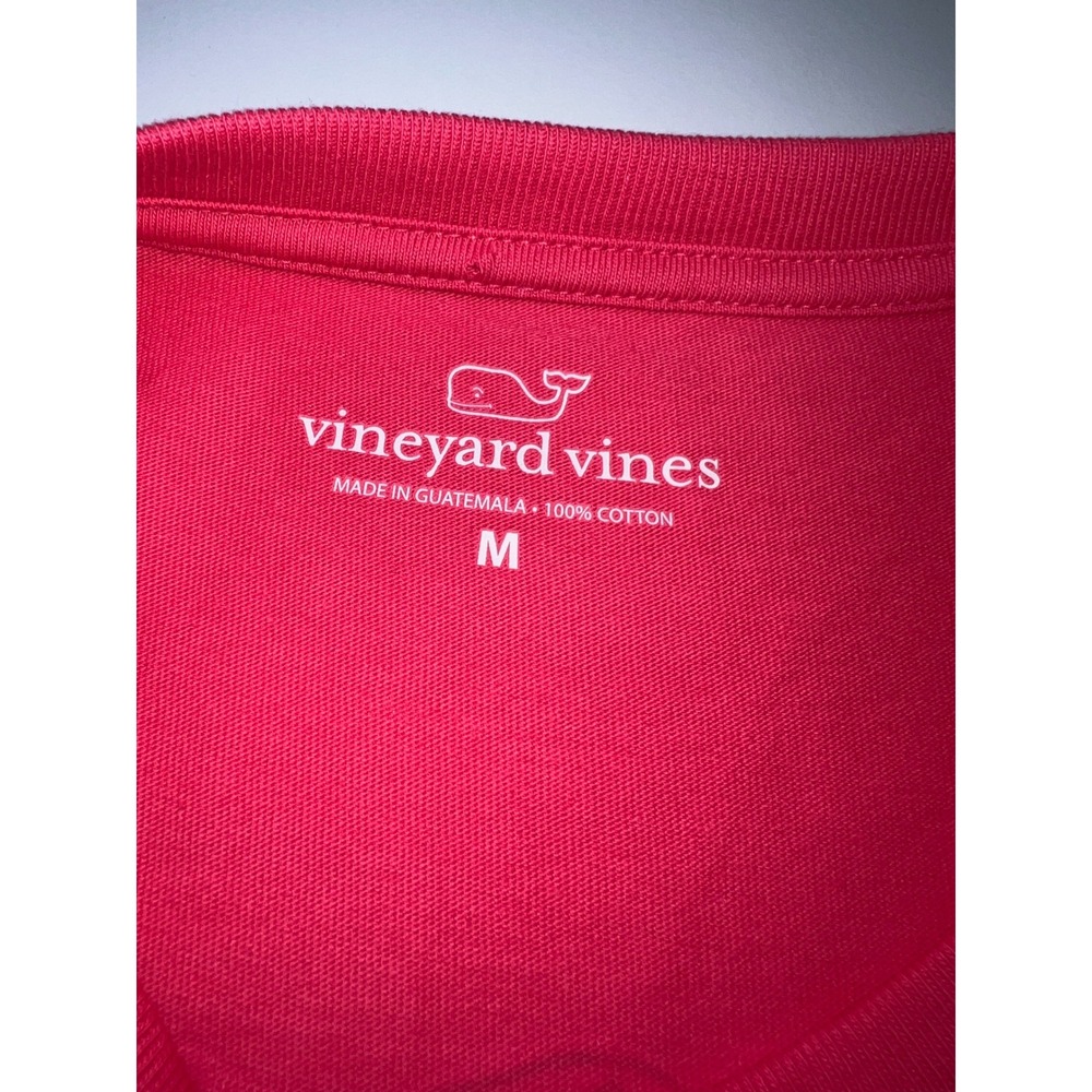Vineyard Vines Long Sleeve Pocket Tee Mens M Pink K-9 Rescue Dog Graphic - Picture 6 of 11